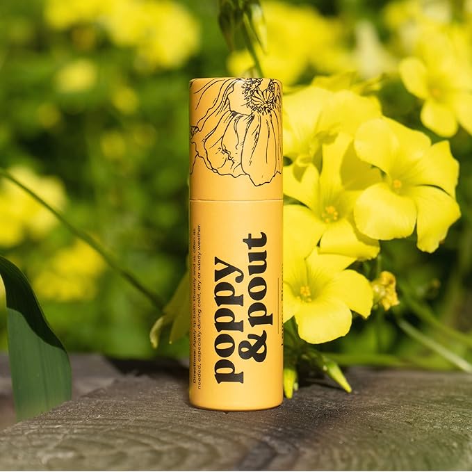 Poppy & Pout Lemon Bloom Jumbo Lip Balm | All Natural Lip Balms & Moisturizers | Hydrates with Beeswax, Vitamin E, Organic Coconut Oil | Cruelty-Free | Lip Balm in Recyclable Cardboard Tube-Velvo Beauty