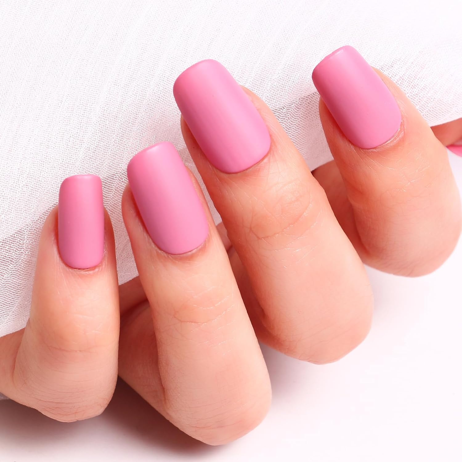 Matte Nail Polish Air Dry Nail Lacquer for Nail Art Varnish, Mist Effect Matte Finish Velvet Nail Polish, 0.35 fl oz (Deep Pink-22, 10 ML)-Velvo Beauty