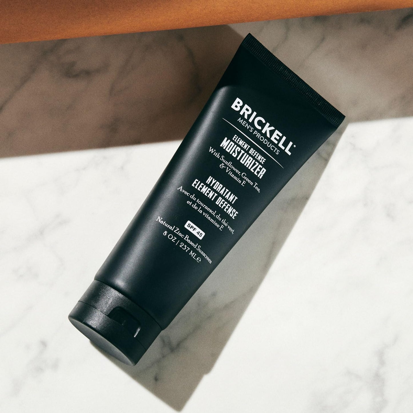 Brickell Men's Element Defense SPF45 Moisturizer for Men, Natural & Organic, Zinc Oxide Mineral Sunscreen, Hydrates and Protects Skin Against UVA/UVB Rays, 8 Ounce, Unscented-Velvo Beauty