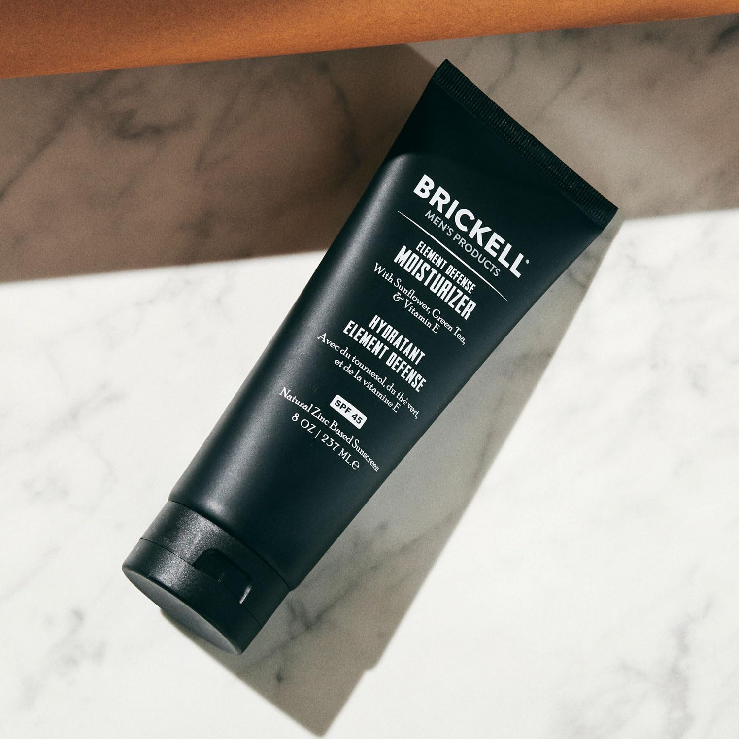 Brickell Men's Element Defense SPF45 Moisturizer for Men, Natural & Organic, Zinc Oxide Mineral Sunscreen, Hydrates and Protects Skin Against UVA/UVB Rays, 8 Ounce, Unscented-Velvo Beauty