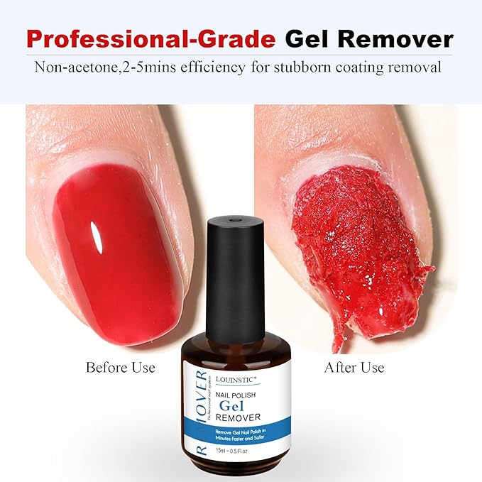 Gel Nail Polish Remover-2pcs with Nail Steel Pusher, Scraper and 2 Pieces Nail File, Quickly Remove Gel Polish in 2-5 Minutes at Home, No Need to Wrap and Soak-Velvo Beauty