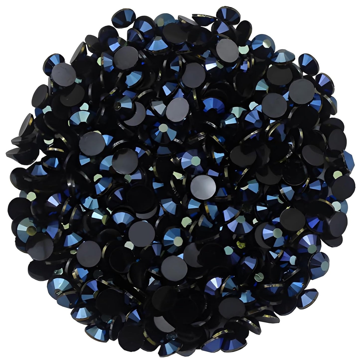 2250 Pcs SS16 4mm AB Flatback Rhinestones for Nails Art Crafts Glitter Round Shine Gems Crystals DIY Clothes Shoes （Black-Bottom Ink-Blue AB）-Velvo Beauty