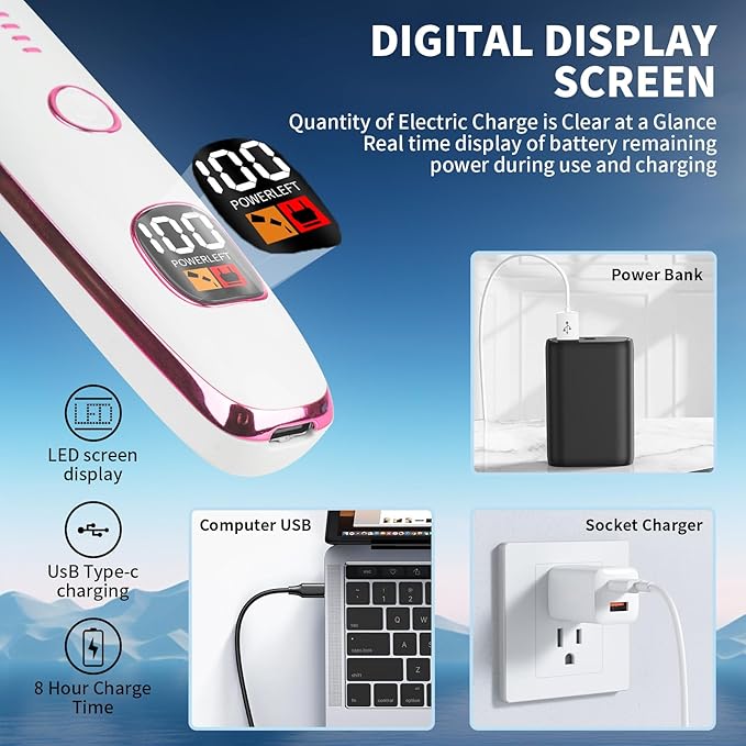 2025 Rechargeable Nose and Ear Hair Trimmer With LED Dispaly for Women Men,4 in 1 Painless Eyebrow & Facial Hair Trimmer with Powerful Motor,Ladies Wet & Dry Electric Razor for Travel (Pink)-Velvo Beauty