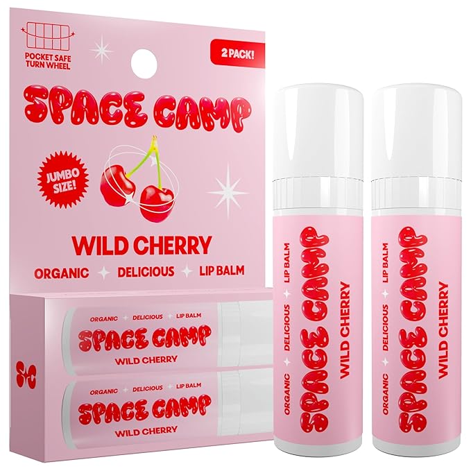 Wellness Jumbo Lip Balm - Wild Cherry Organic Flavored Balm (2 Pack)-Velvo Beauty