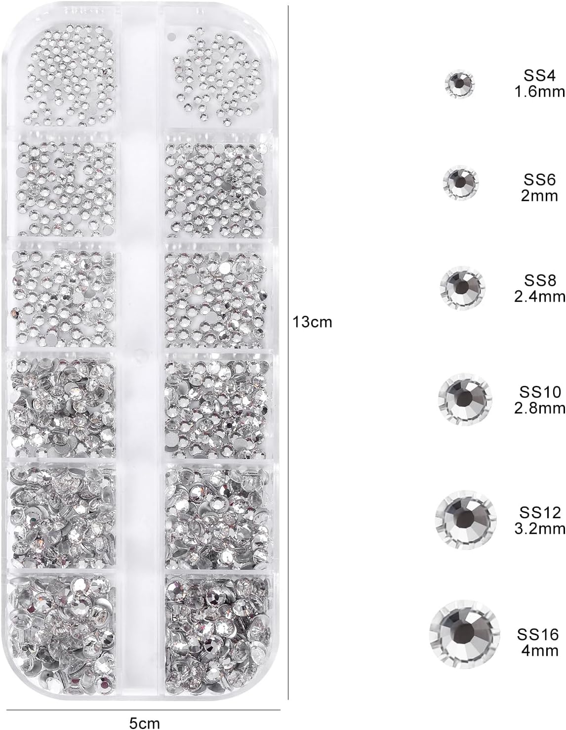 Flatback Rhinestones Half Pearls for Crafting, 1.6-4mm Colorful Rhinestones and 1.5-6mm Small Pearls for Bedazzling, Clothes and Nails Art-Velvo Beauty