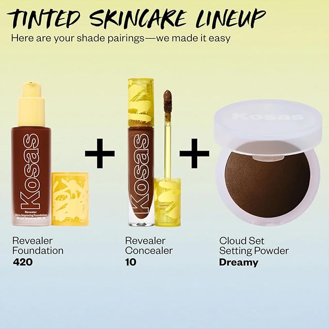 Kosas Revealer Skin-Improving Foundation with SPF 25 Protection - Hydrate, Brighten, Soothe, Plump, Protect Skin - Smoothing Texture, Natural Finish and Clean Formula - Rich Deep Cool 420-Velvo Beauty