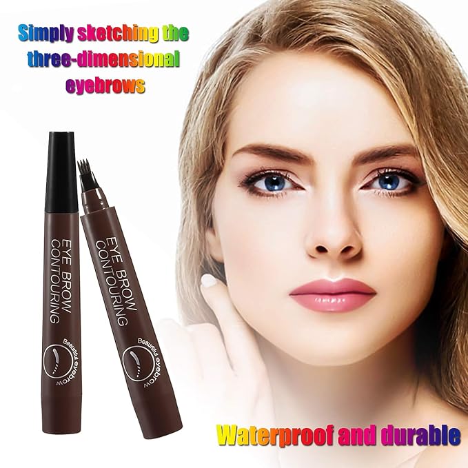 Liquid Eyebrow Pen, Waterproof Microblading Eyebrow Pencil with a Micro-Fork Tip Applicator, Creates Natural Looking Brows Effortlessly-Velvo Beauty