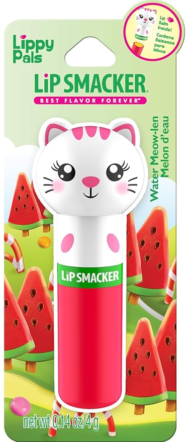 Lip Smacker Lippy Pals Kitten, Flavored Moisturizing & Smoothing Soft Shine Lip Balm, Hydrating & Protecting Fun Tasty Flavors, Cruelty-Free & Vegan - Kitten Water-Meow-lon-Velvo Beauty