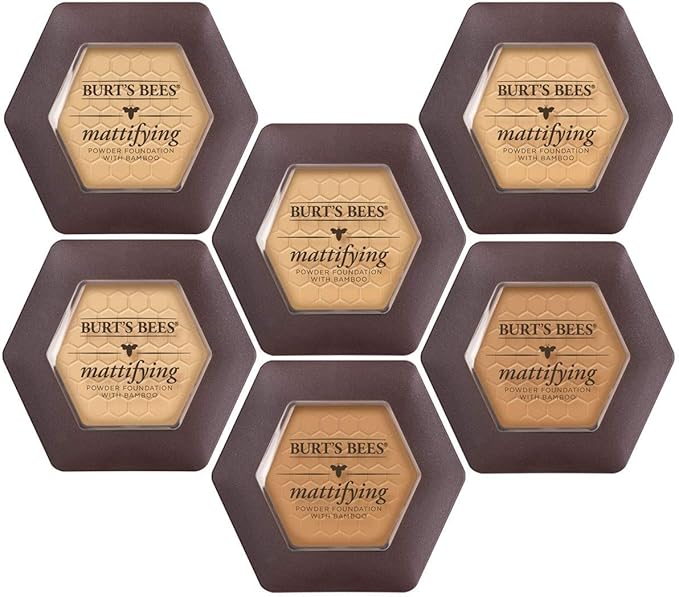 Burts Bees 100% Natural Mattifying Powder Foundation, Sand - 0.3 Ounce (Pack of 2)-Velvo Beauty