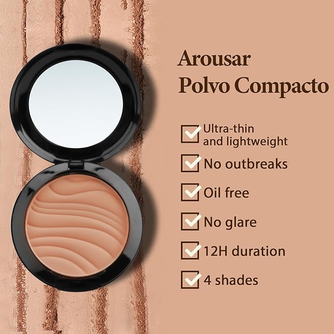 Pressed Face Powder, Flawless and Oil Control Pressed Setting Powder, Long Lasting Matte Finish 5# CARAMEL 05-Velvo Beauty
