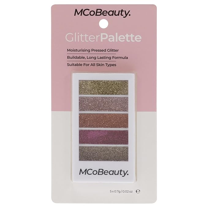 MCoBeauty Glitter Palette - Add A Touch Of Sparkle To Your Eyes - With 5 Different Wearable Shades - Flexible Formula Blends Easily - Can Be Worn Alone Or On Top Of Eyeshadow - 1 Pc-Velvo Beauty