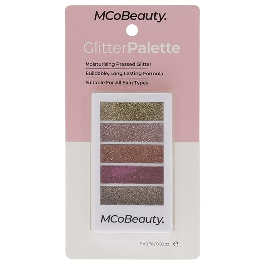 MCoBeauty Glitter Palette - Add A Touch Of Sparkle To Your Eyes - With 5 Different Wearable Shades - Flexible Formula Blends Easily - Can Be Worn Alone Or On Top Of Eyeshadow - 1 Pc-Velvo Beauty
