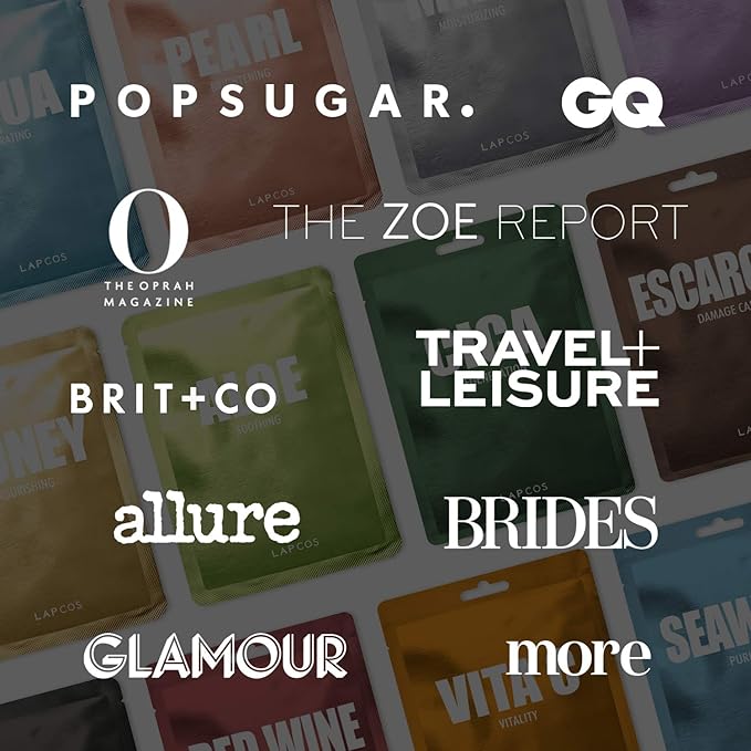 LAPCOS Collagen Sheet Mask, Firming Daily Face Mask with Collagen Peptides for Anti-Aging, Helps to Minimize Wrinkles, Restores Skin Elasticity & Firmness, Korean Beauty Favorite, 5-Pack-Velvo Beauty