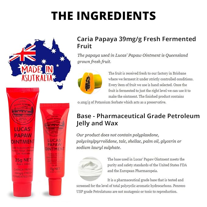 Lucas Pawpaw Lip Ointment, Lucas Pawpaw Cream, Lucas Pawpaw Ointment for Lips & Dry Skin (15 Gram & 25 Gram)-Velvo Beauty