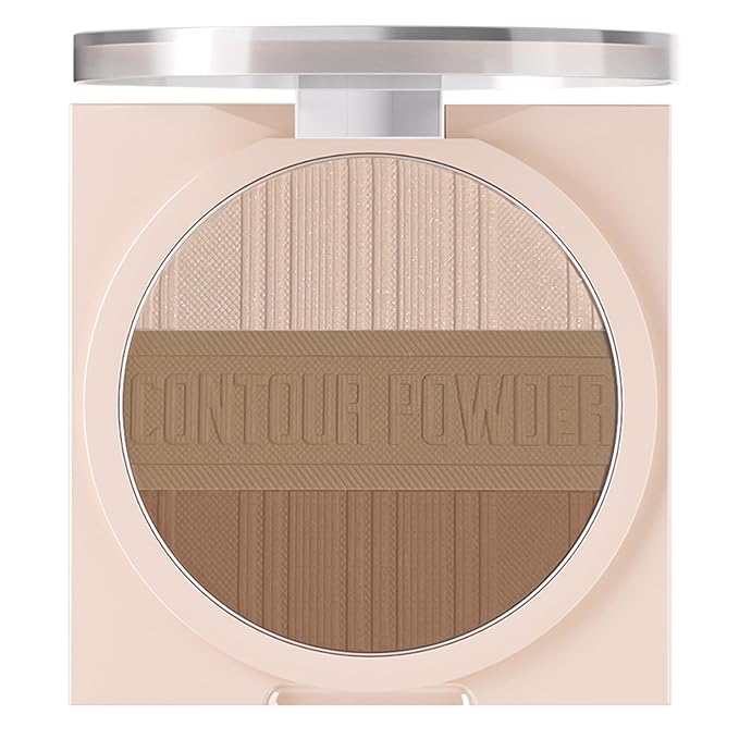 Contour Powder Makeup Palette Matte Shimmer Face Sculpting Shading Silky Smooth Tone Tuning Flawless Pressed Powder Bronzer for Warm Skin Tone, 01 Warm Brown-Velvo Beauty