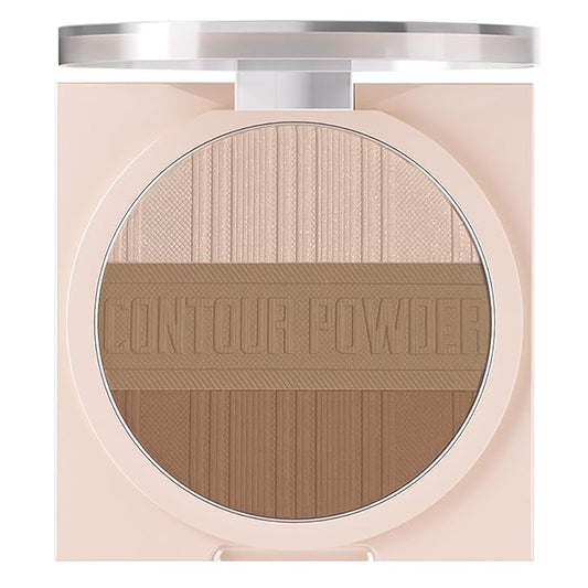 Contour Powder Makeup Palette Matte Shimmer Face Sculpting Shading Silky Smooth Tone Tuning Flawless Pressed Powder Bronzer for Warm Skin Tone, 01 Warm Brown-Velvo Beauty