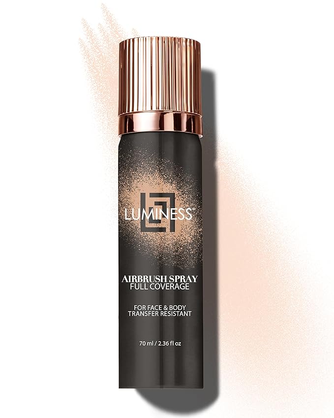 LUMINESS Spray Airbrush Foundation Makeup, Shade 010 - Lightweight, Full Coverage Foundation for Face, Neck & Body - Water-Based Concealer for Seamless Blending, Natural-Looking Finish, 2.36 fl oz-Velvo Beauty