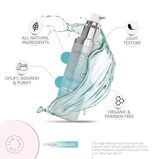 Under Eye Brightener Serum for Puffy Eyes & Dark Circles - Hydrating, Anti Aging, Under Eye Serum - Fast Absorption & Lightweight Finish-Velvo Beauty