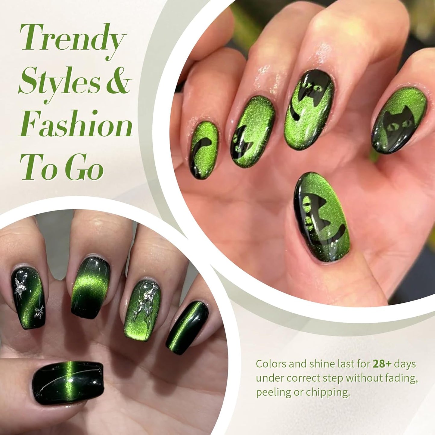 Born Pretty Cat Magnetic Gel Nail Polish 9D Wormhole Holorgraphic Cat Magnetic Eye Gel Polish U v Nail Gel Diy Art for Girls Women 15ML-Velvo Beauty