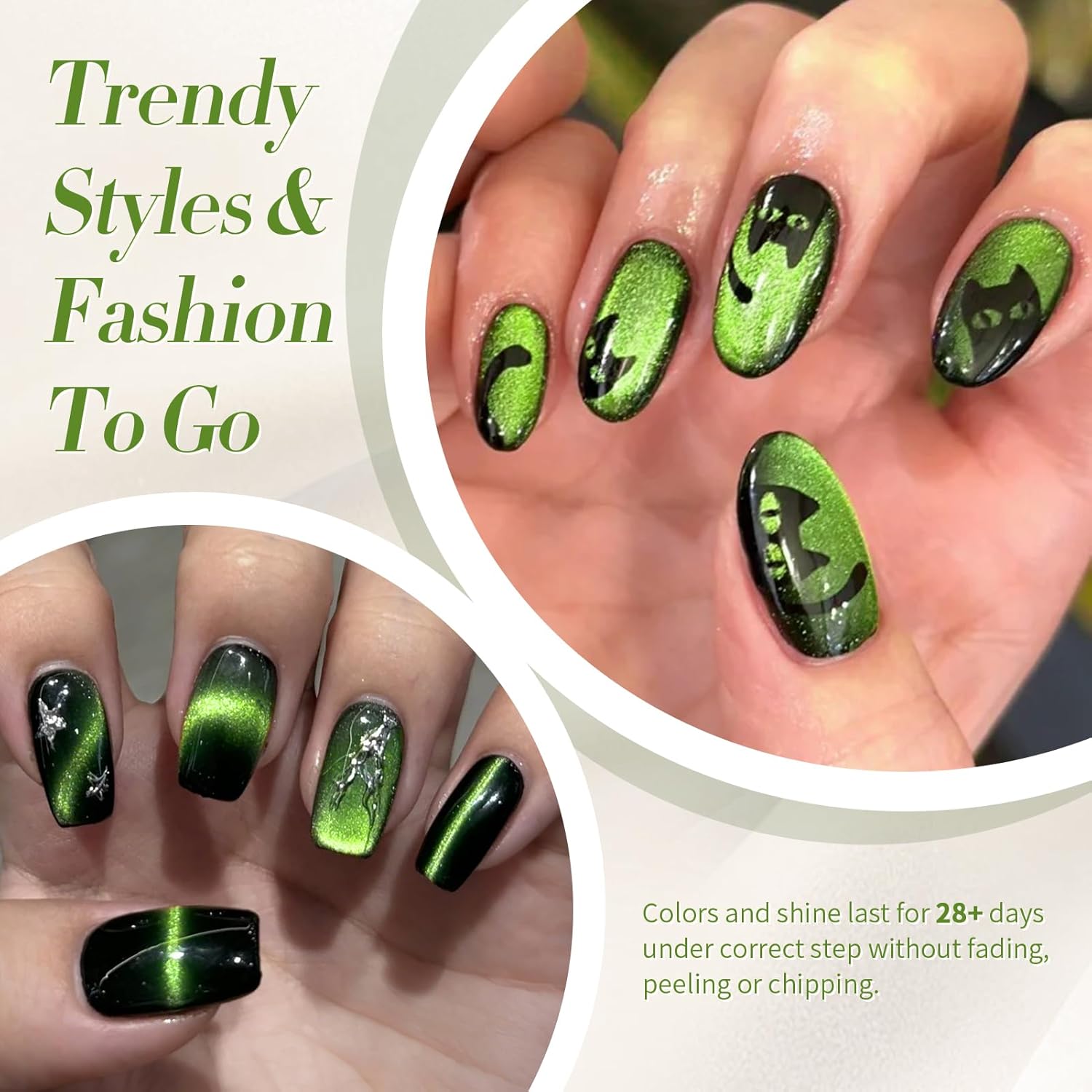 Born Pretty Cat Magnetic Gel Nail Polish 9D Wormhole Holorgraphic Cat Magnetic Eye Gel Polish U v Nail Gel Diy Art for Girls Women 15ML-Velvo Beauty