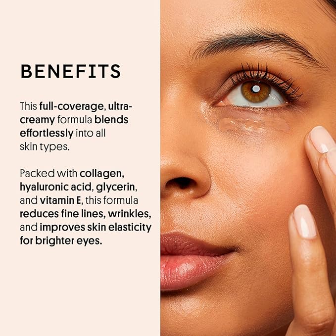 Winky Lux Peeper Perfect Under Eye Concealer, Makeup & Eye Brightener, Full Coverage Concealer for Dark Circles, Color Corrector & Eye Primer, With Collagen, Hyaluronic Acid & Vitamin E (Deep Plus)-Velvo Beauty