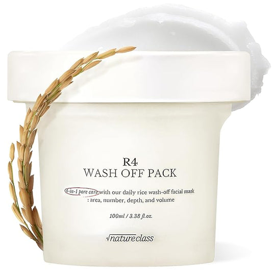 R4 Rice Wash Off Facial Mask – 4-in-1 Pore Care, Deep Cleansing, Hydrating, Exfoliates, Pore Sebum Clearing, Gentle Exfoliating Korean Skincare 3.38 Fl Oz-Velvo Beauty