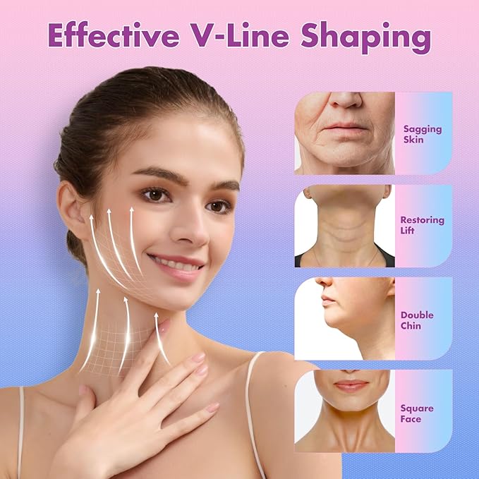 Face Slimming Strap, Double Chin Reducer Band, Graphene V-Line Mask Chin Up Mask V Shaped Face Mask Chin strap for sleeping, V-Line Lifting Mask for Women, Pink, Medium-Velvo Beauty