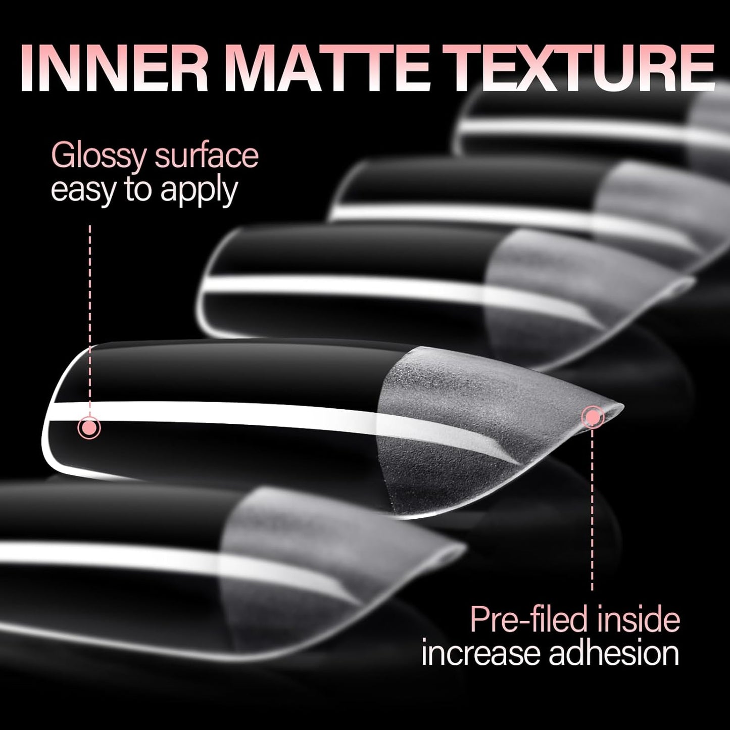 AILLSA Short Square Nail Tips Full Cover Clear Gelly Tips Half Matte Acrylic Tips Pre-Filed Fake Press on Nail Tips for Extension Home DIY Salon Manicure 216PCS 12 Sizes-Velvo Beauty