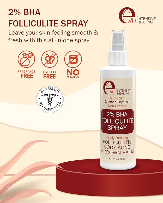 2% BHA Folliculitis Body Oil Spray - Salicylic Acid Body Mist with Tea Tree Oil & Aloe Vera - Spray Moisturizer for Dry Skin, Clogged Pores & Irritation, 4 fl. oz-Velvo Beauty