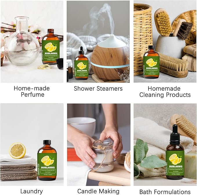 Lemon Essential Oil for Hair Scalp Massage 100% Pure and Natural Massage Aromatherapy 4 Fl Oz 118ML-Velvo Beauty