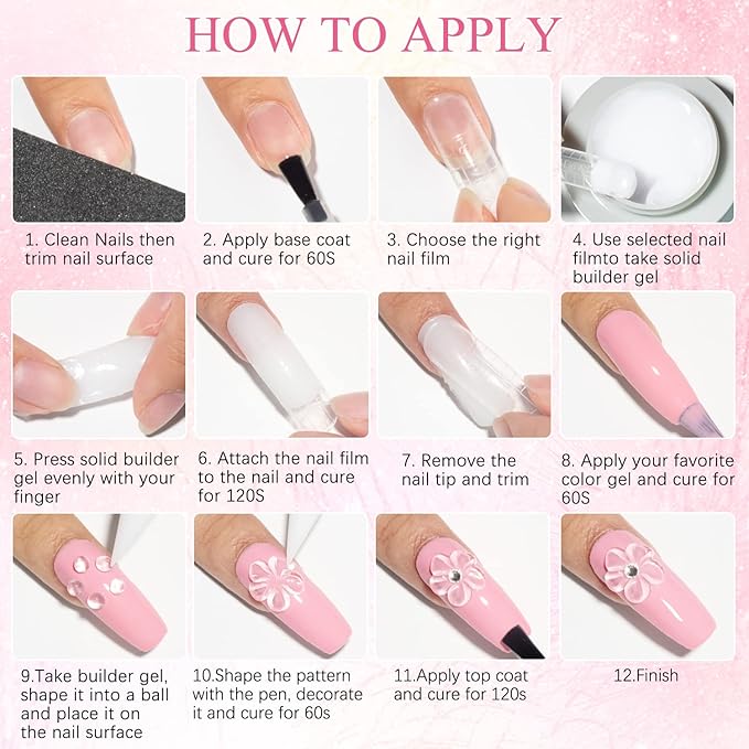 MIZHSE Solid Builder Gel, Nail Sculpture Gel Non-Sticky 4 Colors Nude Clear White Pink Hard Builder Nails UV LED Nail Extension for Salon Manicure Home DIY-Velvo Beauty