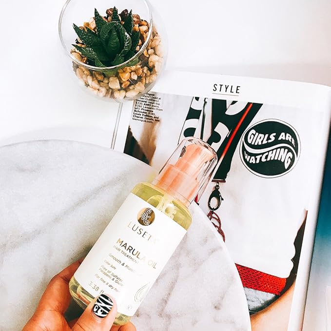 Luseta Marula Oil Hair Treatment for Fine & Dry Hair Serum Smoothing Hair Adding Shine and Nourishing Scalp 3.38oz-Velvo Beauty