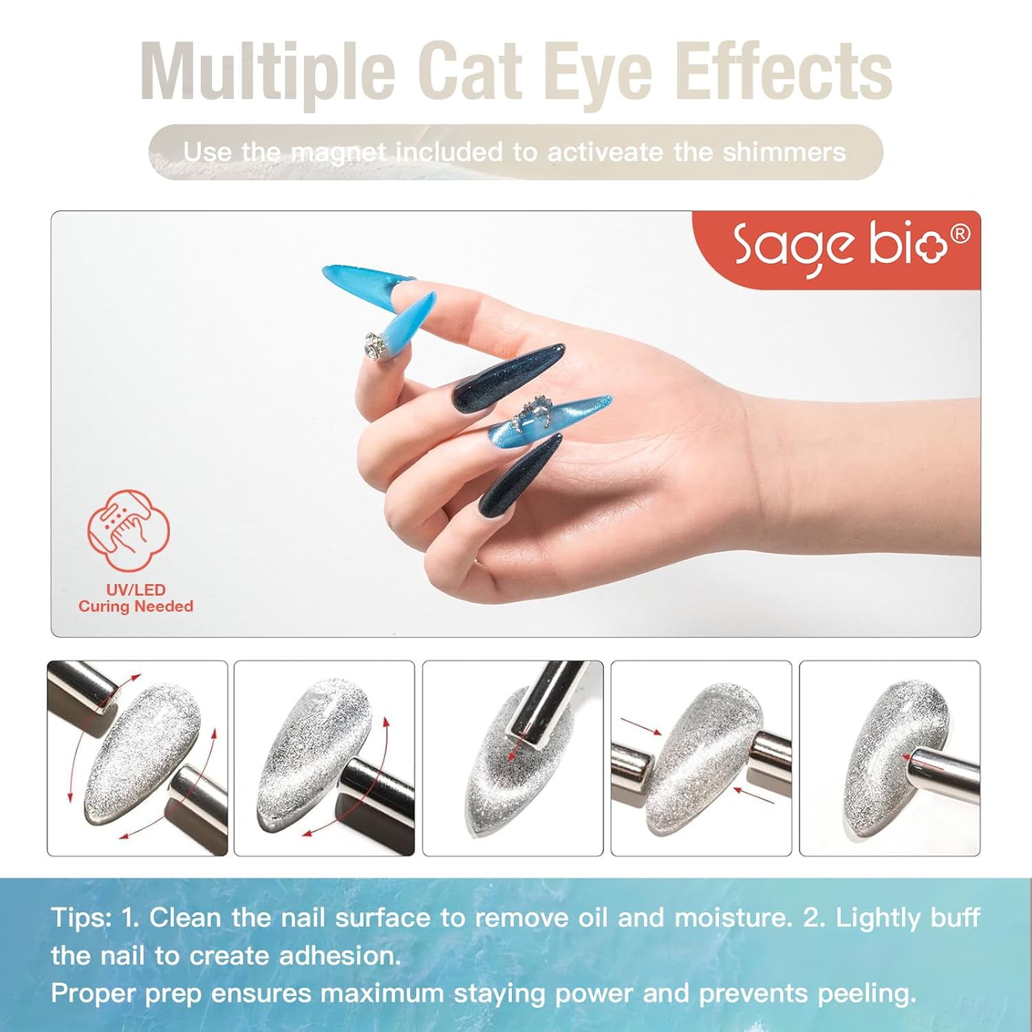 Multifunctional Cat Eye Gel Nail Polish, No Base or Top Coat Required, 15ml, Lasts Up to 4 Weeks, UV/LED Cured, Easy Application, R119-Velvo Beauty