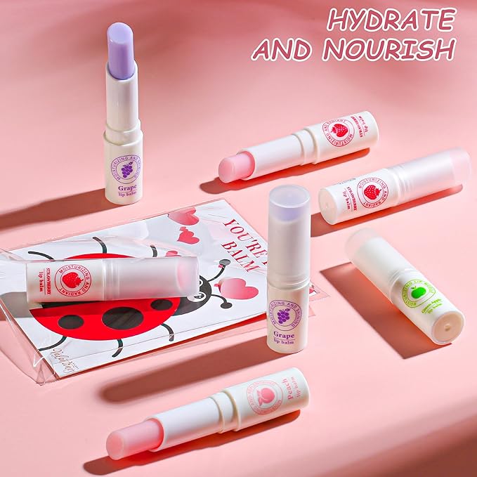 24 Pack Valentines Day Gifts for Kids lip balm bulk,chapstick bulk,party favors for kids boys girls,Natural Moisturizing Lip Balm for dry cracked lips,goody bag filler,Wedding Gifts-Velvo Beauty