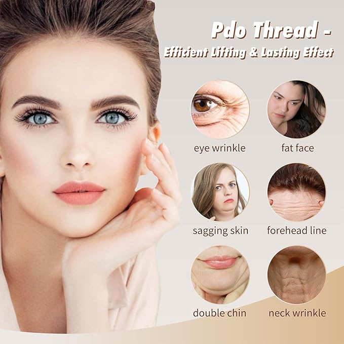 Elves Pdo Threads for Eyes Lift Mono Screw Type 30g38mm Pdo Lifting Thread for Fox Eye 40pcs Pdo Threads for Face Lift with Blunt Tips Smooting Eye Wrinkles Improves Skin's Firmness and Elasticity-Velvo Beauty