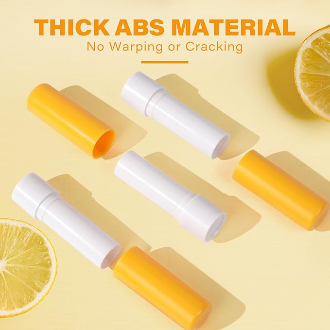 LotFancy Lip Balm Tubes Empty, 28Pcs 4.5ml Lip Balm Container Tubes with Yellow Caps, BPA Free & Leak Free, Refillable-Velvo Beauty