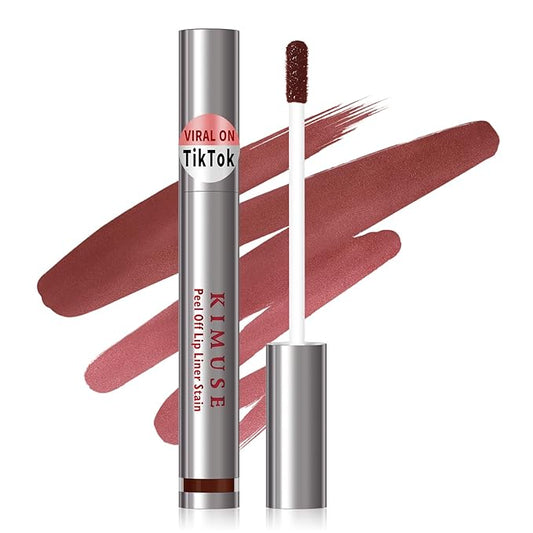KIMUSE Peel Off Lip Liner Stain, Long Lasting Lip Tint Stain Peel Off, Waterproof, Transfer-Proof, Highly Pigmented Color Peel Off Lip Stain Liner, Matte Finish-Velvo Beauty