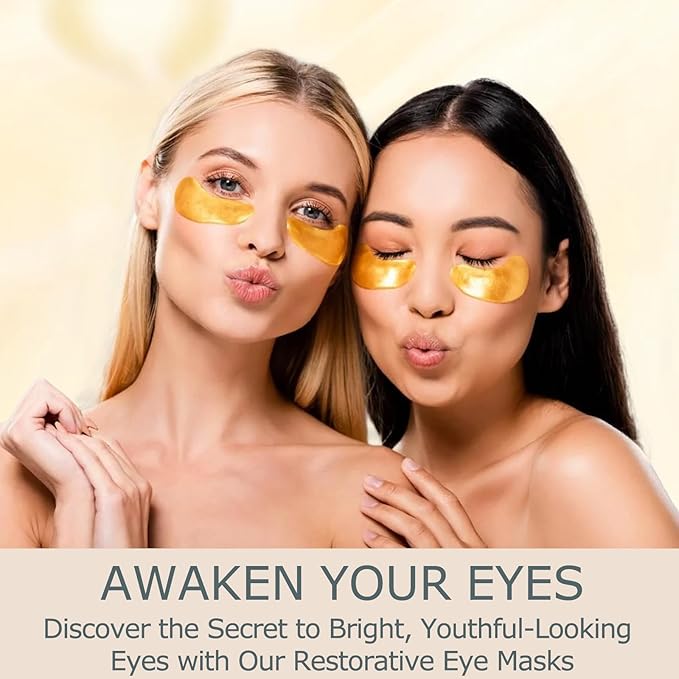 Under Eye Patches 25 Pairs, Golden Eye Mask with Amino Acid & Collagen for Puffy Eyes, Dark Circles,Bags and Wrinkles with Collagen-Velvo Beauty