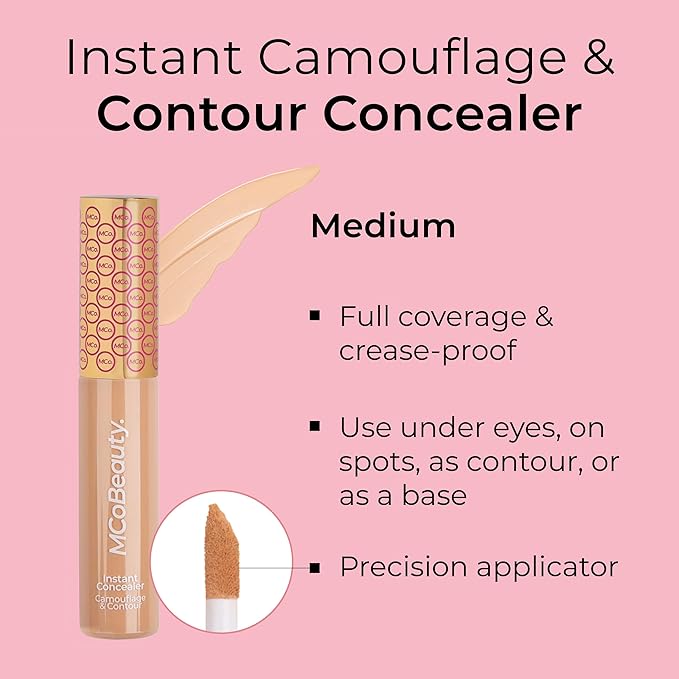 MCoBeauty Instant Concealer Camouflage & Contour, Medium, Perfecting Contour with Flawless Coverage, Vegan, Cruelty Free Cosmetics-Velvo Beauty