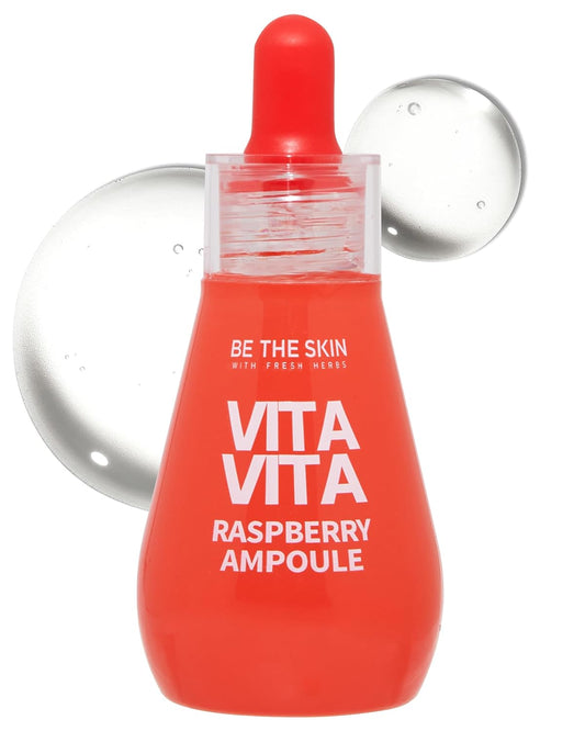 Vitavita Raspberry Ampoule - Radiance Boosting Face Serum for Even Skin Tone and Enhanced Elasticity with Niacinamide, Vitamin C, 11 Peptides, 1.01 fl.oz.-Velvo Beauty