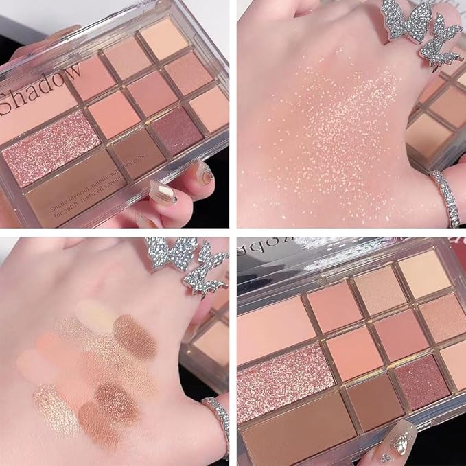 12 Girds Colorful Matte Shimmer Eyeshadow Palette for Eye Makeup,High Pigmented Eye Shadow Primers Powder Palet de sombras de ojos 12-B-Velvo Beauty