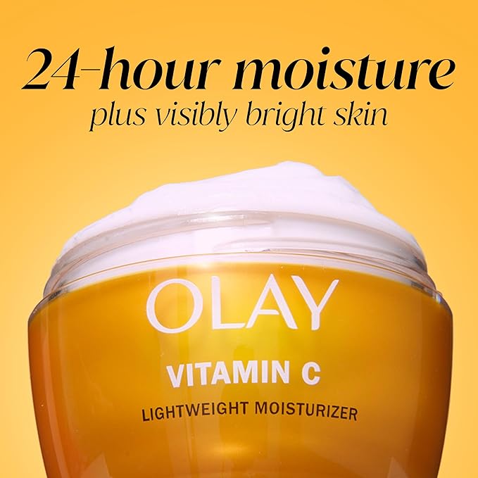 Olay Vitamin C Face Moisturizer, Brightening Cream for Women, Instant Hydration, Evens Tone, Dark Spot & Hyperpigmentation Reduction, Glowing Skin Care - Niaciniamide, Lactic Acid, 1.7 Oz-Velvo Beauty