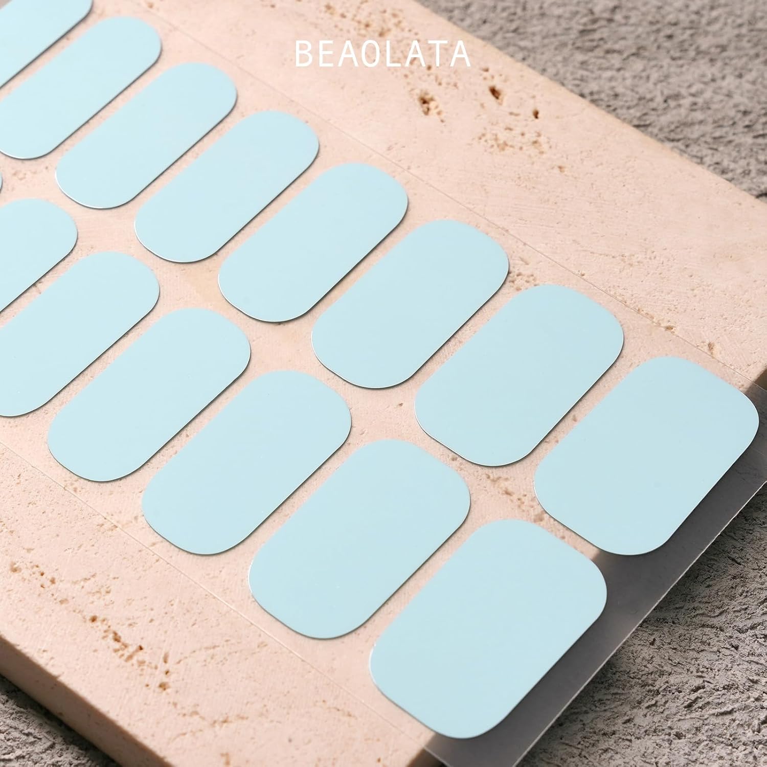 Nail Polish Strips, 32PCS Salon Quality Wraps, Long Lasting Gel Nail Stickers for Women Easy Apply& Remove (Moonlight Marine Blue)-Velvo Beauty