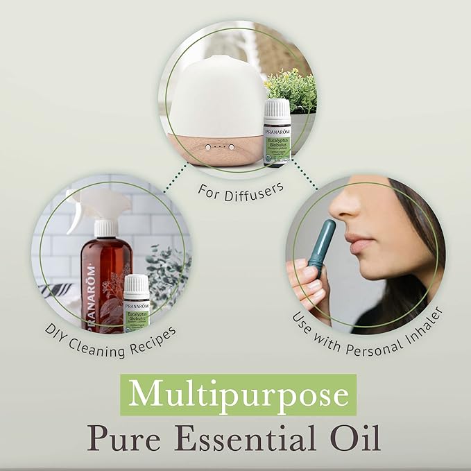 Pranarom - USDA Certified Organic Eucalyptus Globulus Essential Oil 5ml - Wellness Enthusiasts - Aromatherapy - Certified Organic Purity - 100% Pure, Non-GMO, Vegan-Velvo Beauty