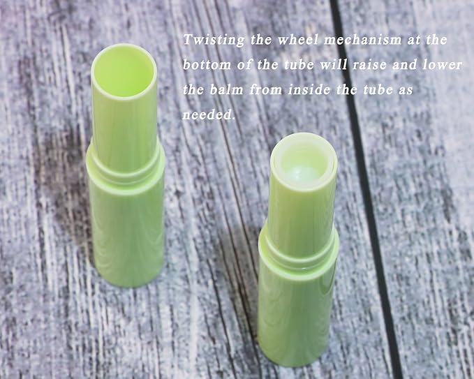 0.14oz Empty Flavored Lip Balm Container Tubes Plastic Homemade Moisturizing Lip Stick with Caps Bulk Fit for Women Adult DIY Making Supplies, 25 Count (Green)-Velvo Beauty