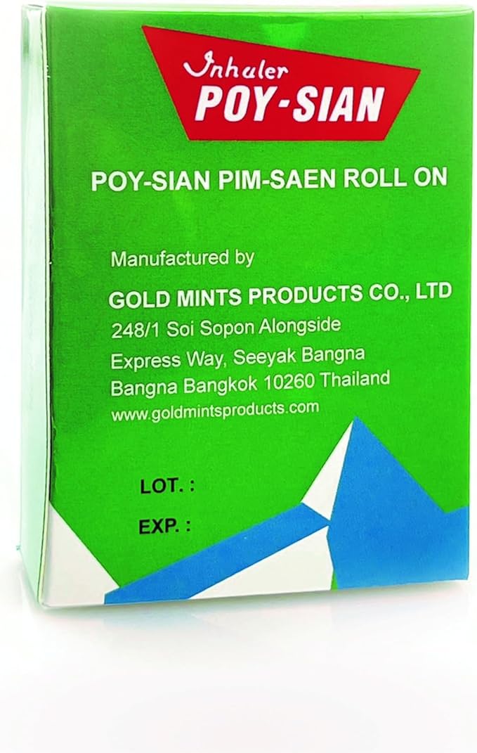 POY-SIAN Thai Pim-Saen Balm Oil 5ml Roll-On (Pack of 3)-Velvo Beauty