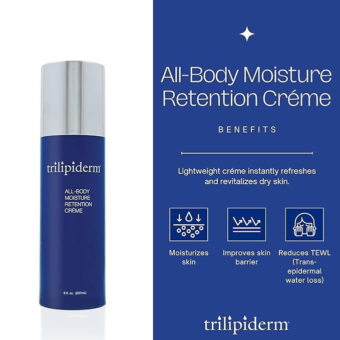 Trilipiderm Weekender Bundle – All-Body Moisture Retention Crème Broad Spectrum SPF 30 with Vitamin D and All-Body Moisture Retention Crème, 8 Ounce Airless Pump Bottles-Velvo Beauty