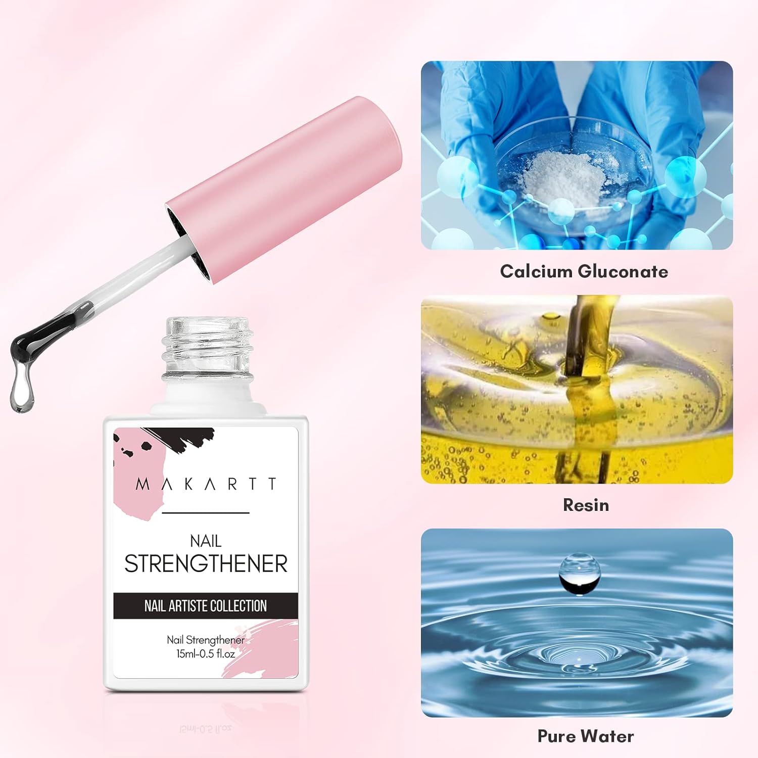 Makartt Gel Nail Strengthener Reinforce Polish, Nail Strengthening Repair Polish Nail Hardener for Treating Weak Damaged Peeling Nails Clear Soak Off Gel Lacquer Long Lasting Professional DIY Nail Art-Velvo Beauty