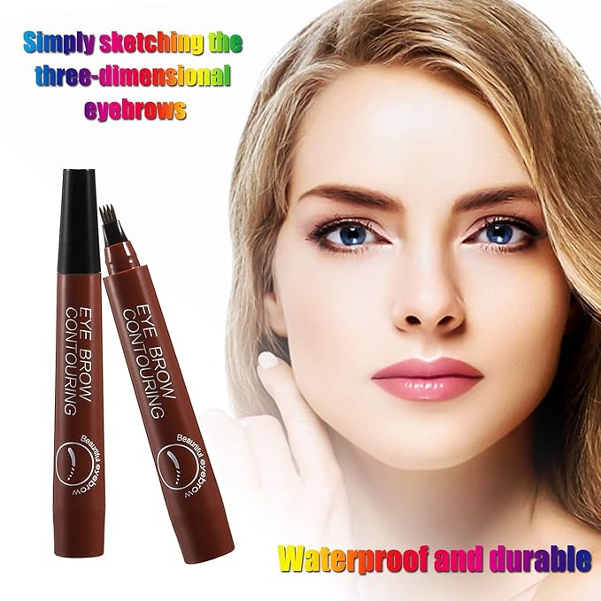 Liquid Eyebrow Pen, Waterproof Microblading Eyebrow Pencil with a Micro-Fork Tip Applicator, Creates Natural Looking Brows Effortlessly-Velvo Beauty