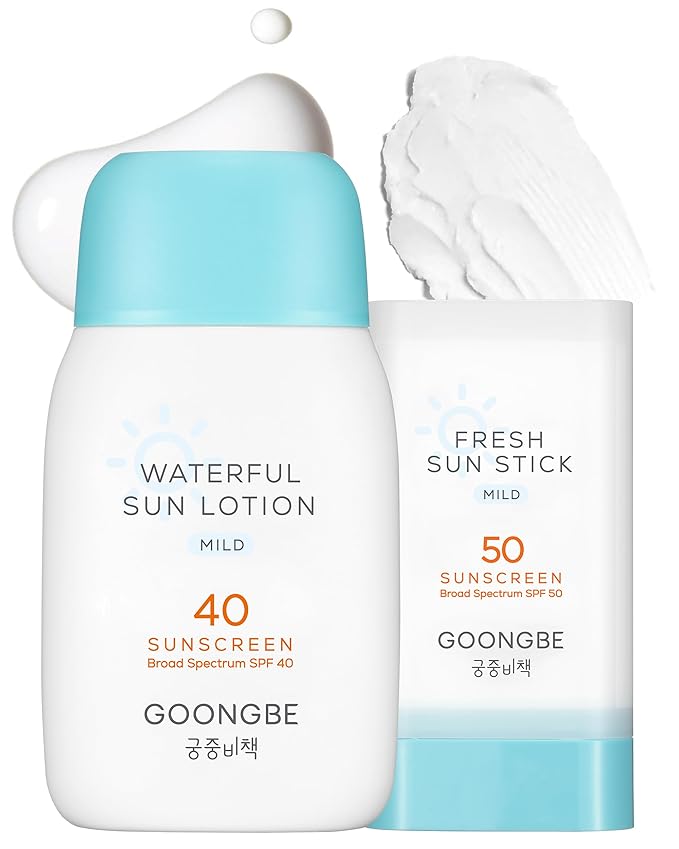 Sun Lotion SPF 40 & Sun Stick SPF 50-100% Zinc Oxide Mineral Sunscreen - No White Cast - Vegan Reef-Safe for Babies Kids Adults - Korean Skincare, 2.82oz & 0.49oz-Velvo Beauty